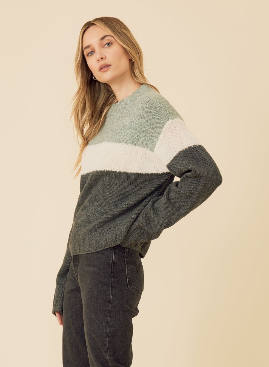 One Grey Day Matty Colorblock Pullover - Juniper Combo | Pullovers