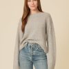 One Grey Day Sofia Cashmere Pullover - Heather Grey | Pullovers