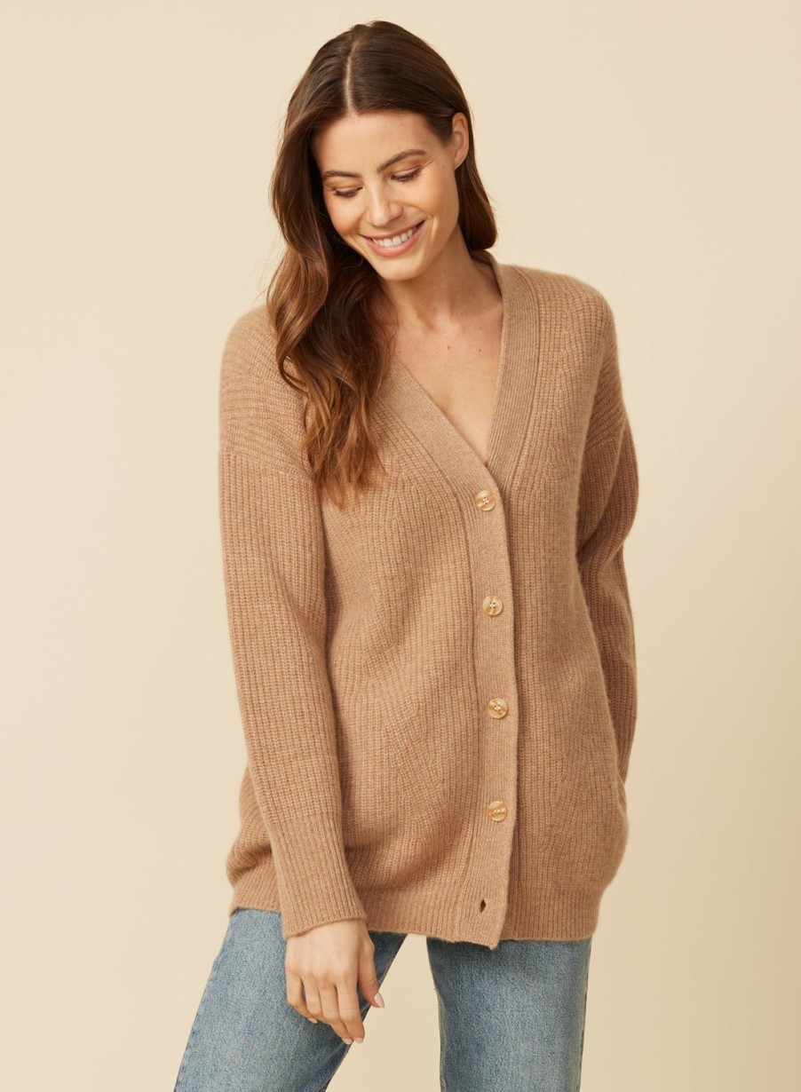 One Grey Day Newport Cashmere Cardigan - Camel | Cardigans/Dusters