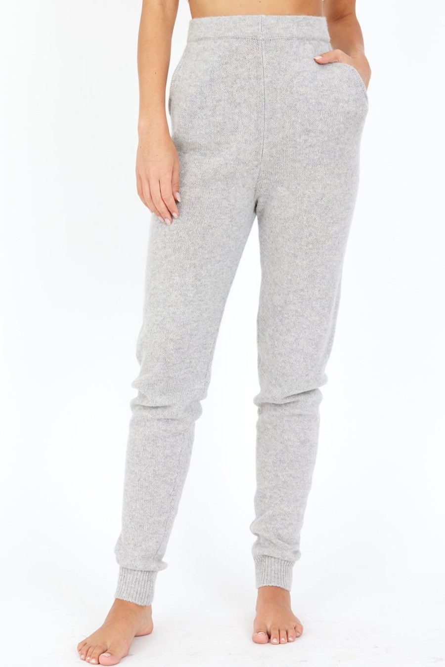 One Grey Day Maeve Cashmere Pant - Heather Grey | Bottoms