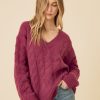 One Grey Day Monterey Cashmere Pullover - Mulberry | Pullovers