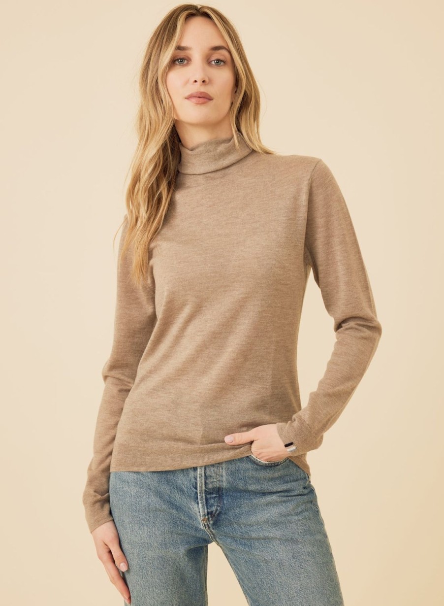 One Grey Day Laguna Merino Turtleneck - Fawn | Tanks/Tops/Tees