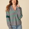 One Grey Day Willow Cashmere Quarter Zip - Stone Combo | Pullovers