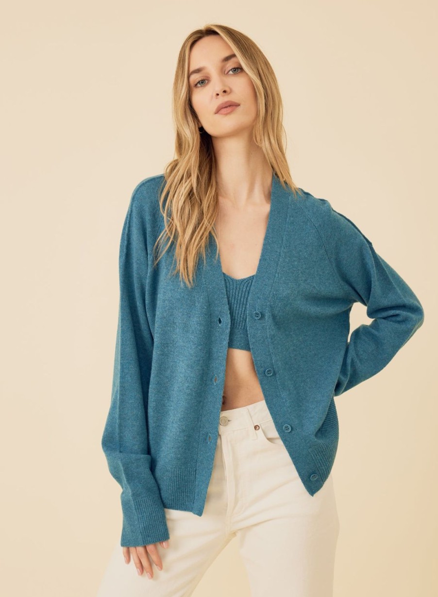 One Grey Day Sloane Cashmere Cardigan - Bluejay | Cardigans/Dusters