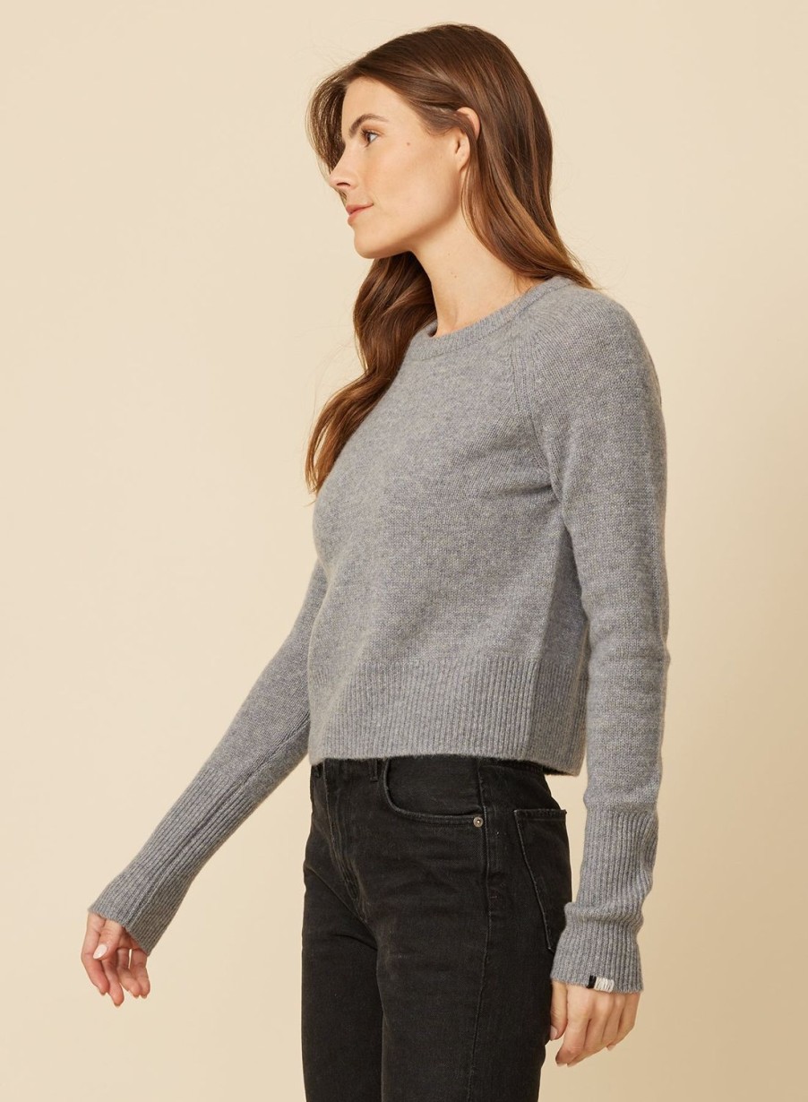 One Grey Day Blakely Cashmere Crewneck - Storm | Pullovers