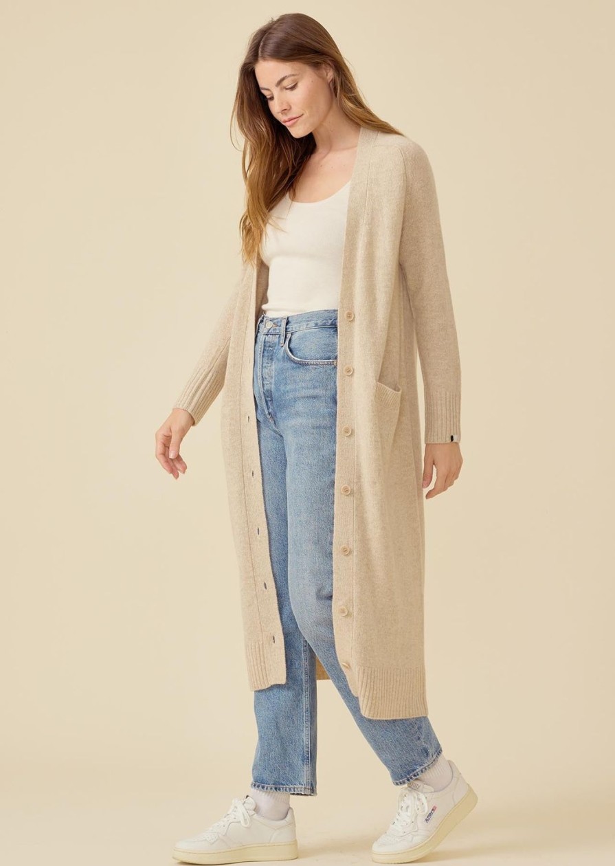 One Grey Day Morgan Cashmere Duster - Oatmeal | Cardigans/Dusters