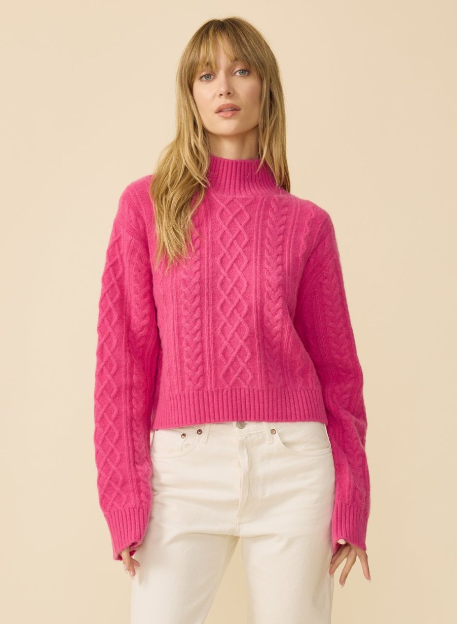 One Grey Day Tokyo Cashmere Pullover - Bright Rose | Pullovers