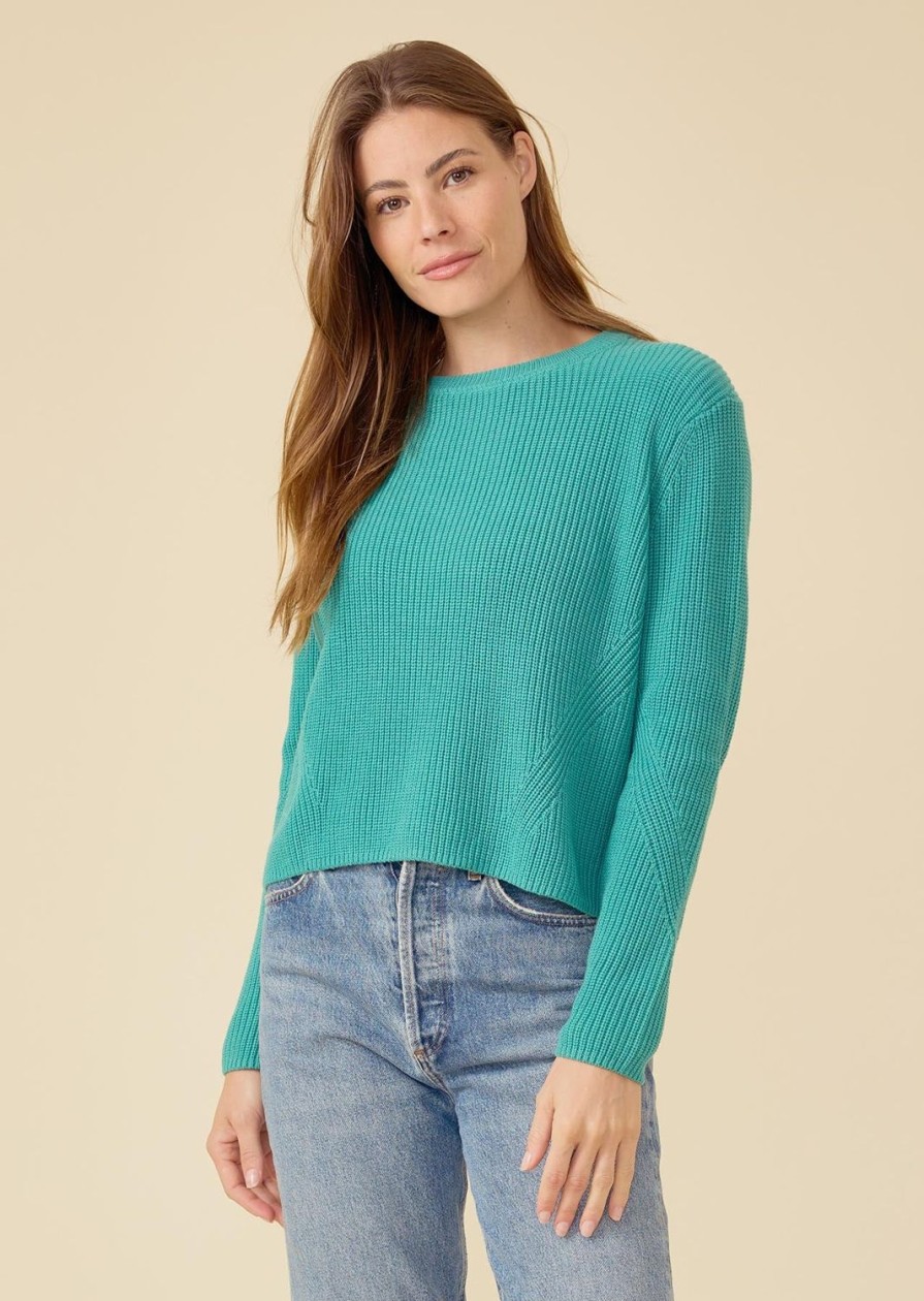 One Grey Day Orson Crewneck Pullover - Sea Green | Pullovers