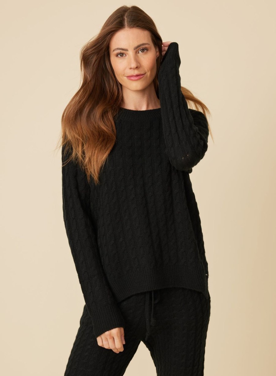 One Grey Day Cambria Cashmere Pullover - Black | Sets