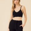 One Grey Day Pacific Cashmere Bralette - Black | Tanks/Tops/Tees