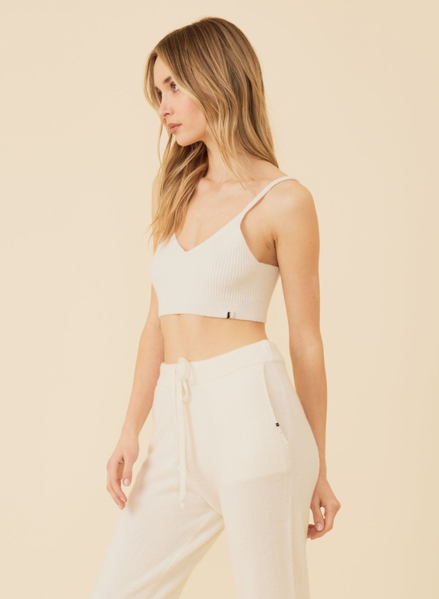 One Grey Day Pacific Cashmere Bralette - Ivory | Tanks/Tops/Tees