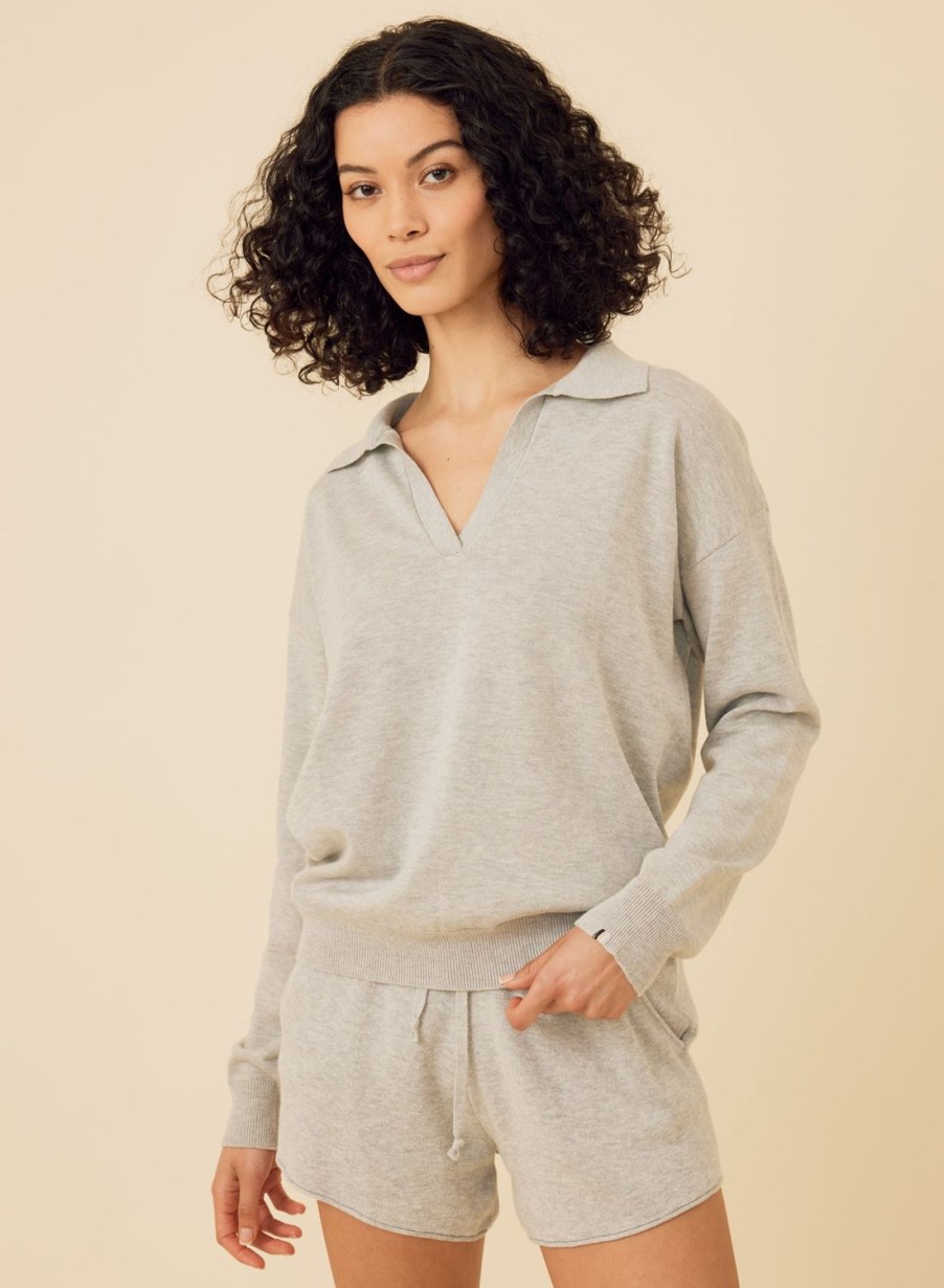 One Grey Day Bianca Polo - Heather Grey | Pullovers