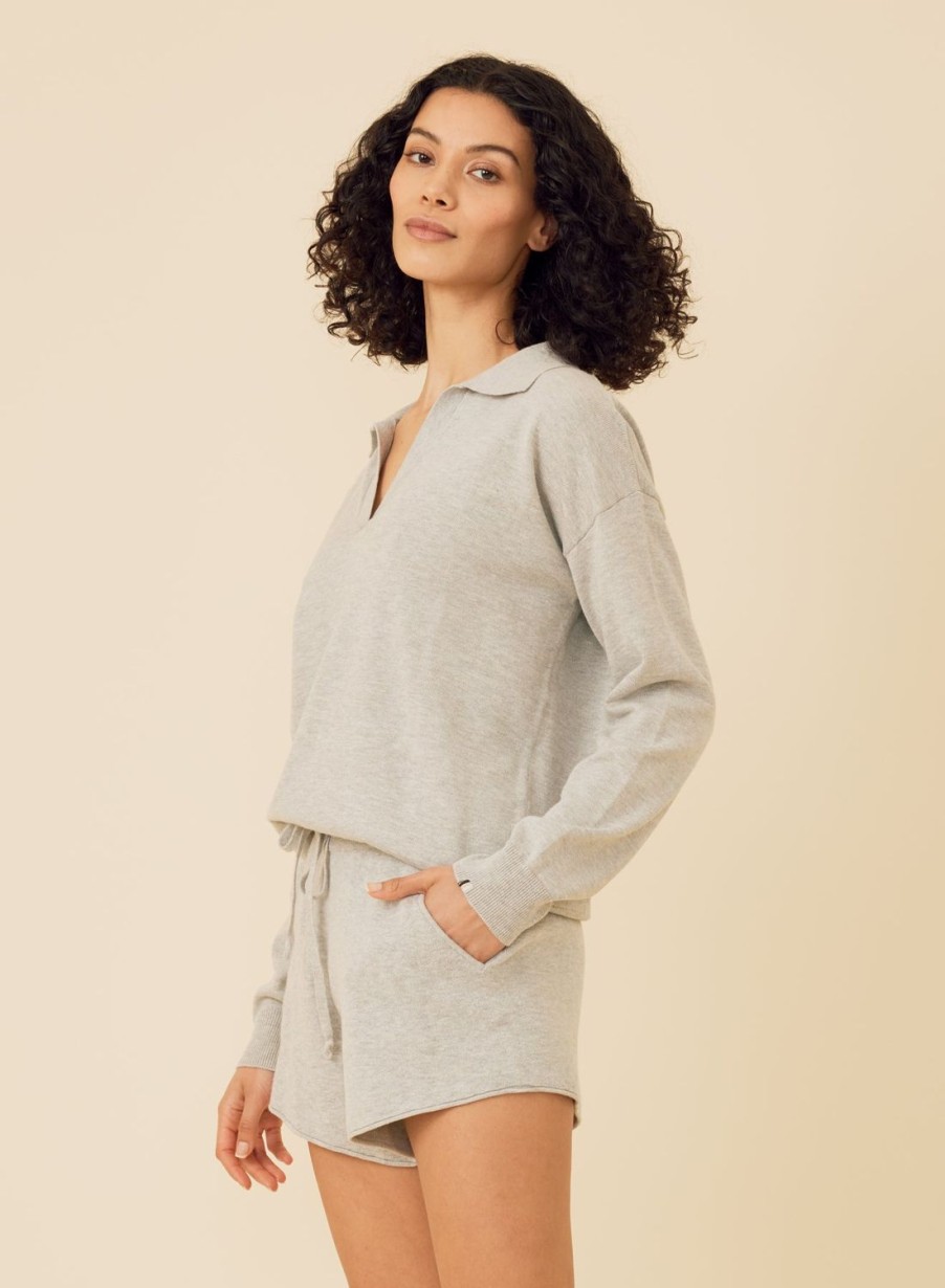 One Grey Day Bianca Polo - Heather Grey | Pullovers