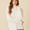 One Grey Day Marin Cashmere Turtleneck - Snow | Pullovers