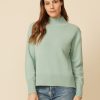 One Grey Day Marin Cashmere Turtleneck - Sage | Pullovers