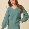 One Grey Day Sawyer Ribbed Pullover - Eucalyptus | Pullovers