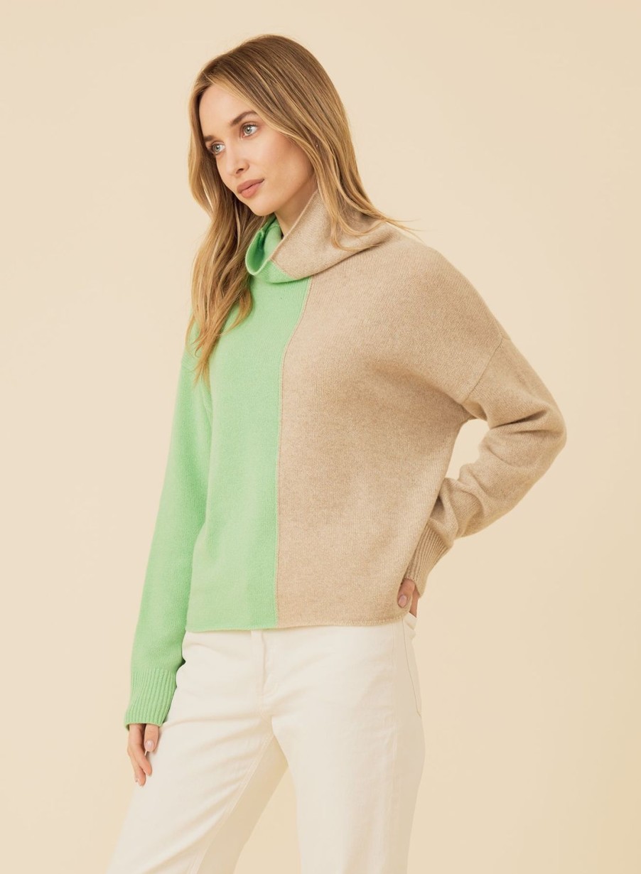 One Grey Day Terra Cashmere Pullover - Mantis Combo | Pullovers