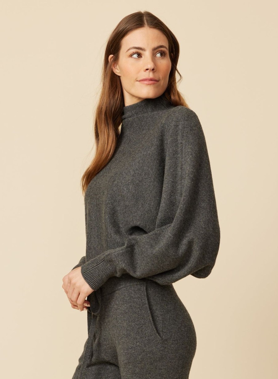 One Grey Day Wren Dolman Sleeve Pullover - Charcoal | Sets