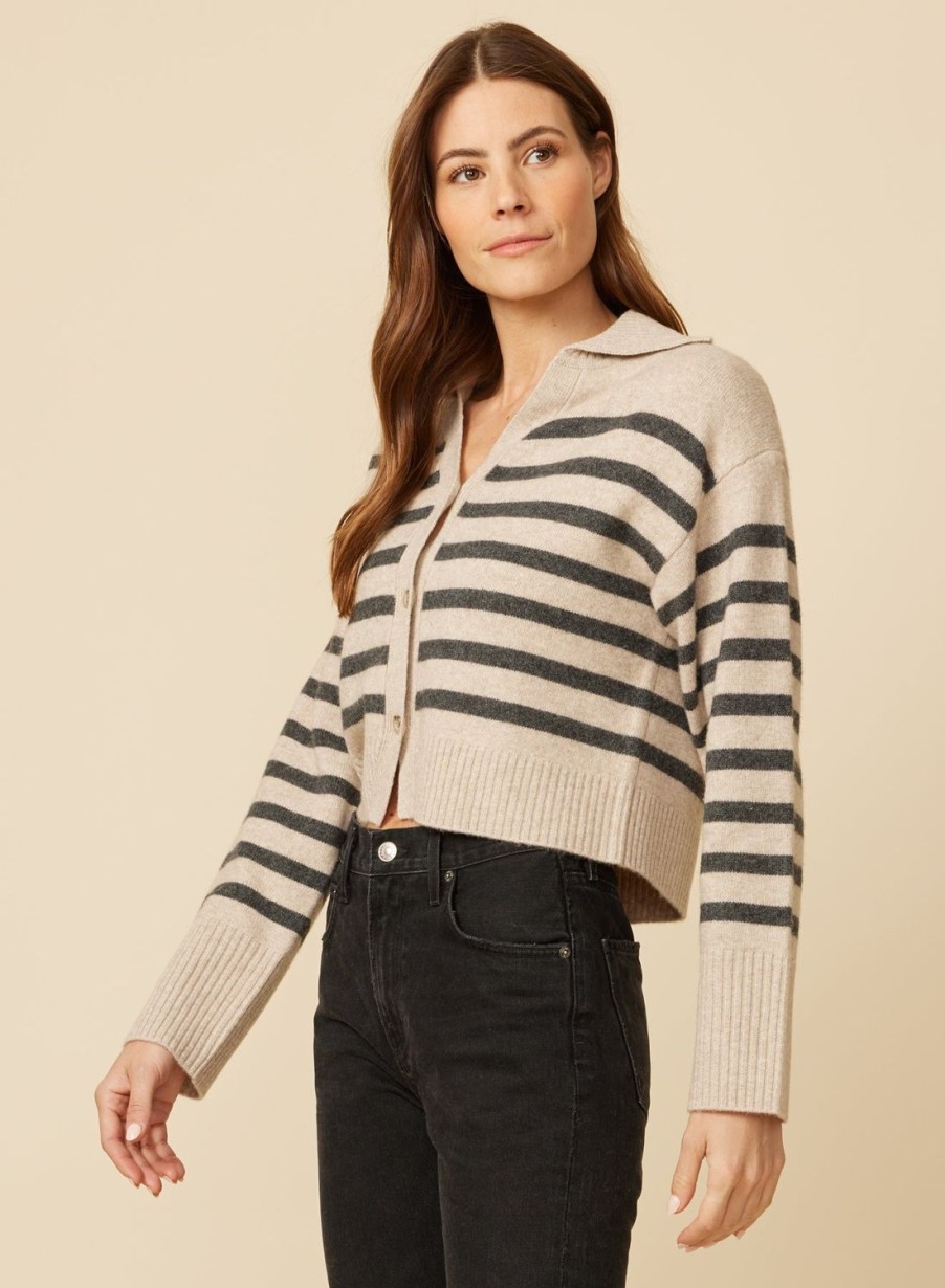 One Grey Day Lyon Knit Cardigan - Marble Stripe | Cardigans/Dusters