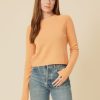 One Grey Day Blakely Cashmere Crewneck - Apricot | Pullovers