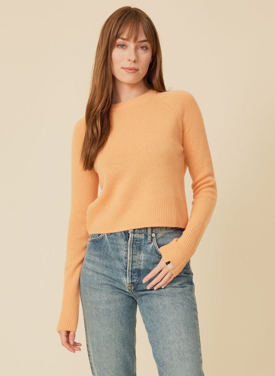 One Grey Day Blakely Cashmere Crewneck - Apricot | Pullovers