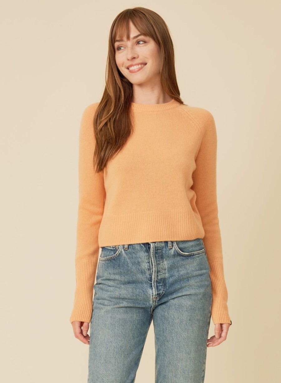 One Grey Day Blakely Cashmere Crewneck - Apricot | Pullovers