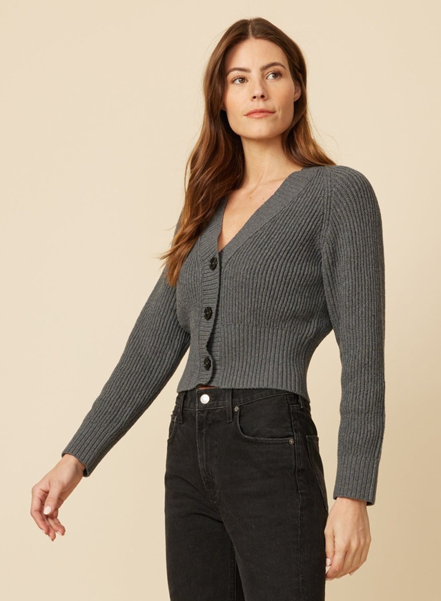 One Grey Day Sutton Chainette Cardigan - Cinder | Cardigans/Dusters