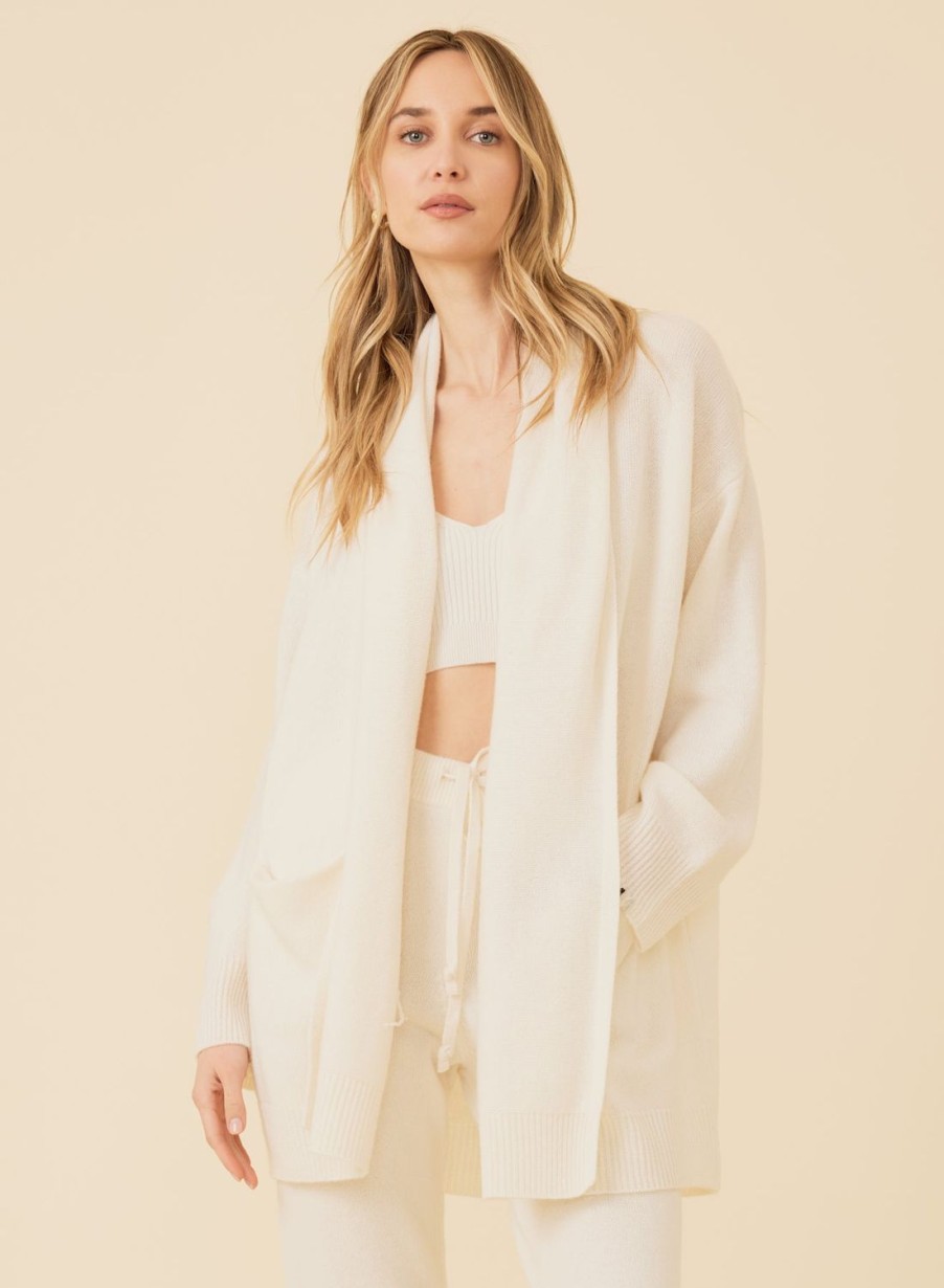 One Grey Day Bixby Cashmere Cardigan - Ivory | Cardigans/Dusters