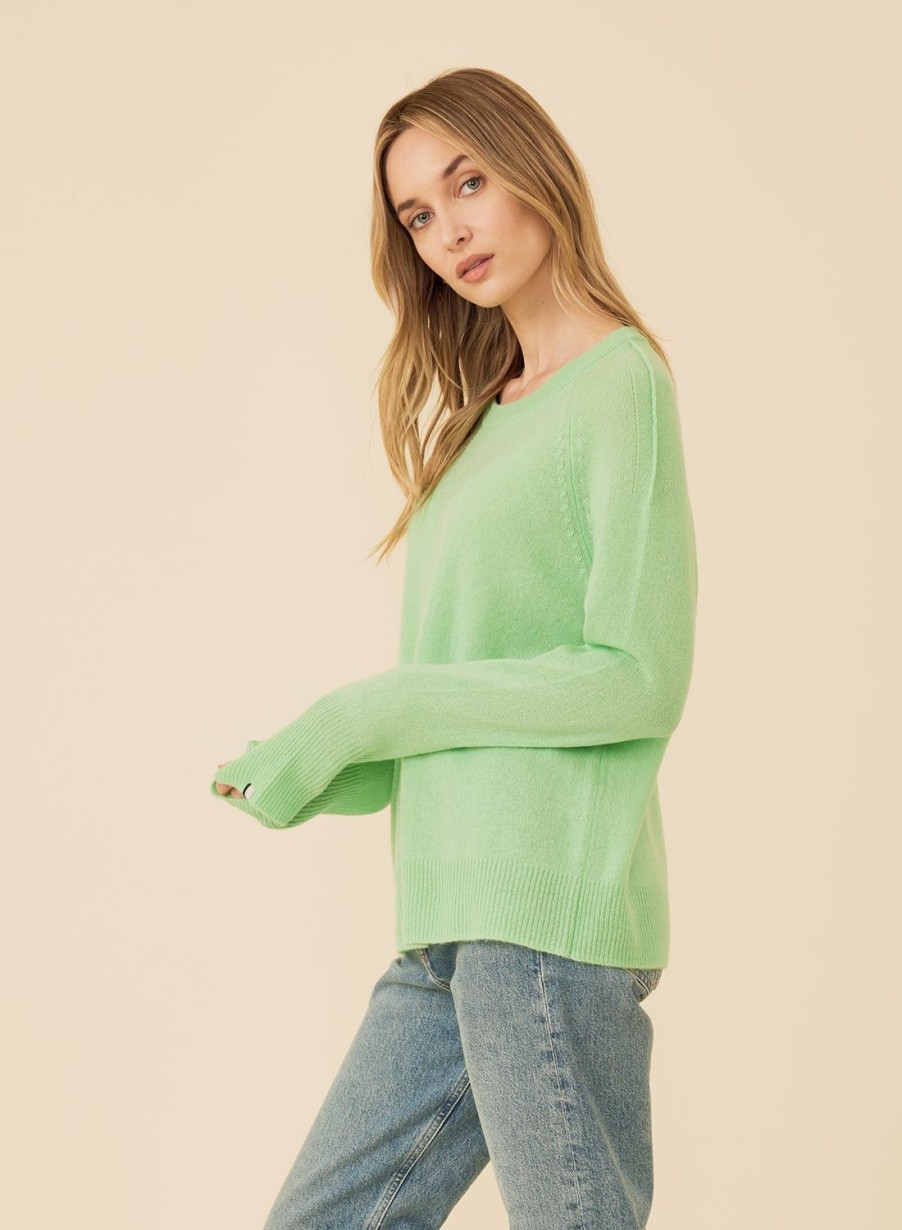 One Grey Day Sloane Cashmere Pullover - Mantis | Pullovers