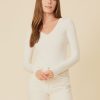 One Grey Day Hollie V-Neck Bodysuit - White | Bodysuits/Rompers