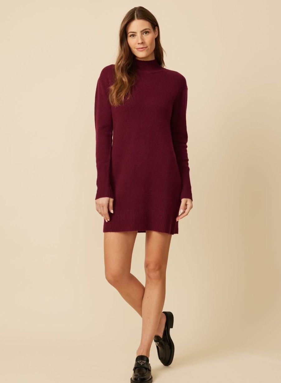 One Grey Day Kora Cashmere Dress - Cabernet | Dresses