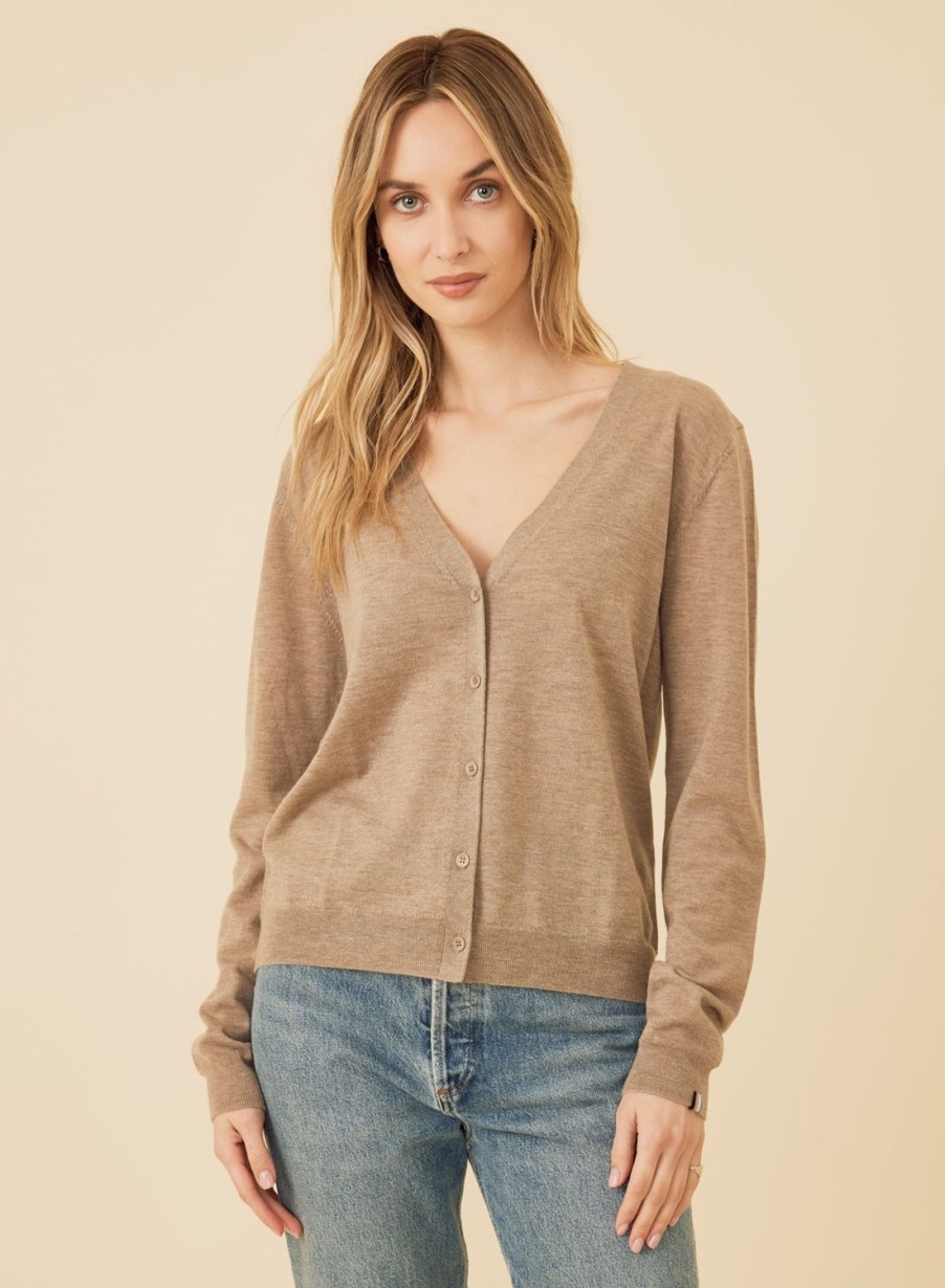 One Grey Day Laguna Merino Cardigan - Fawn | Tanks/Tops/Tees