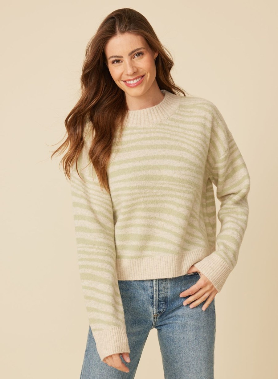 One Grey Day Dita Jacquard Pullover - Pampas Combo | Pullovers