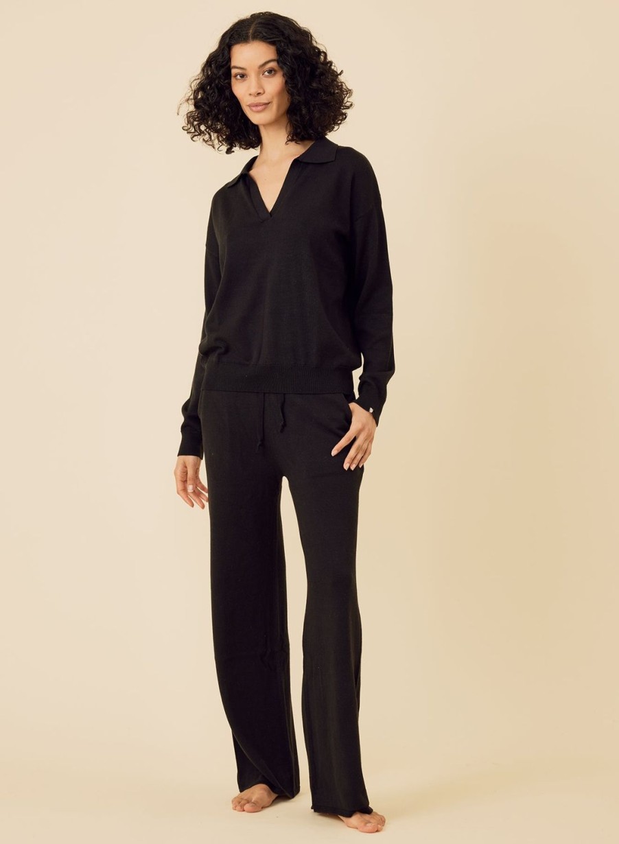 One Grey Day Bianca Polo - Black | Pullovers