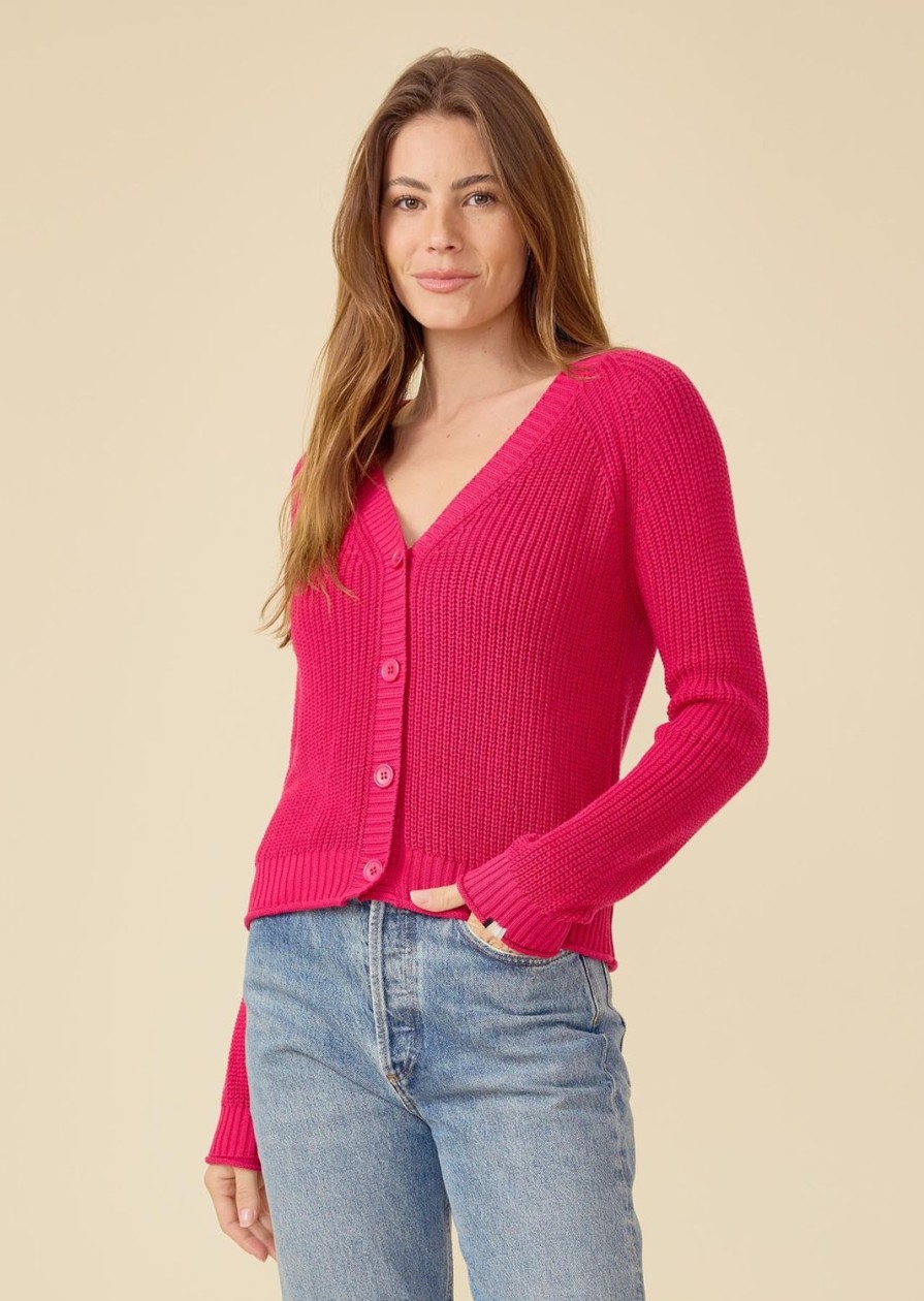 One Grey Day Raleigh Cardigan - Fuschia | Cardigans/Dusters