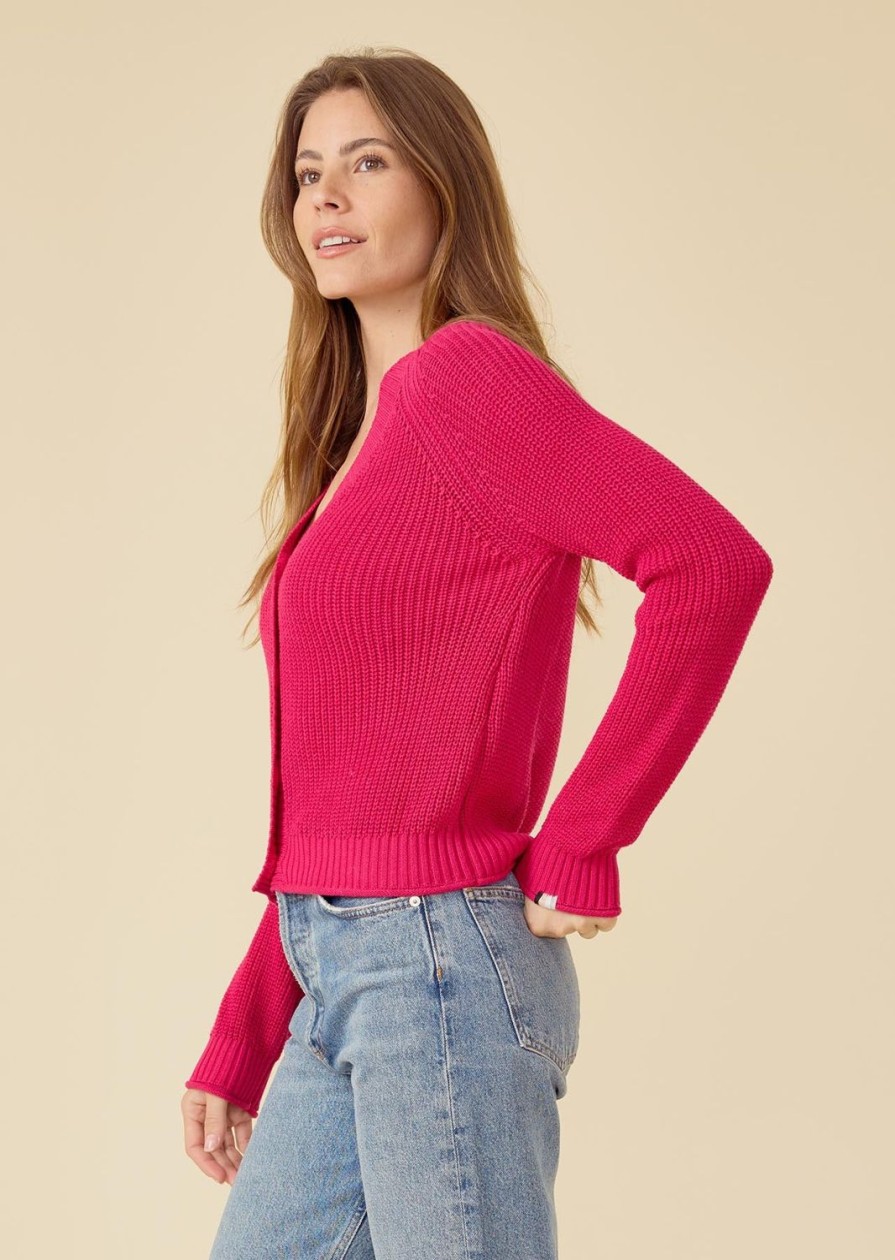 One Grey Day Raleigh Cardigan - Fuschia | Cardigans/Dusters