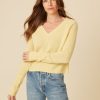 One Grey Day Blakely Cashmere Vneck - Daffodil | Pullovers