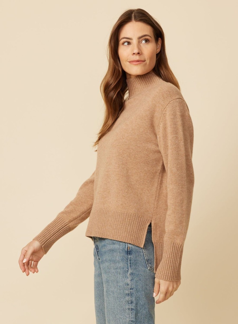 One Grey Day Marin Cashmere Turtleneck - Camel | Pullovers