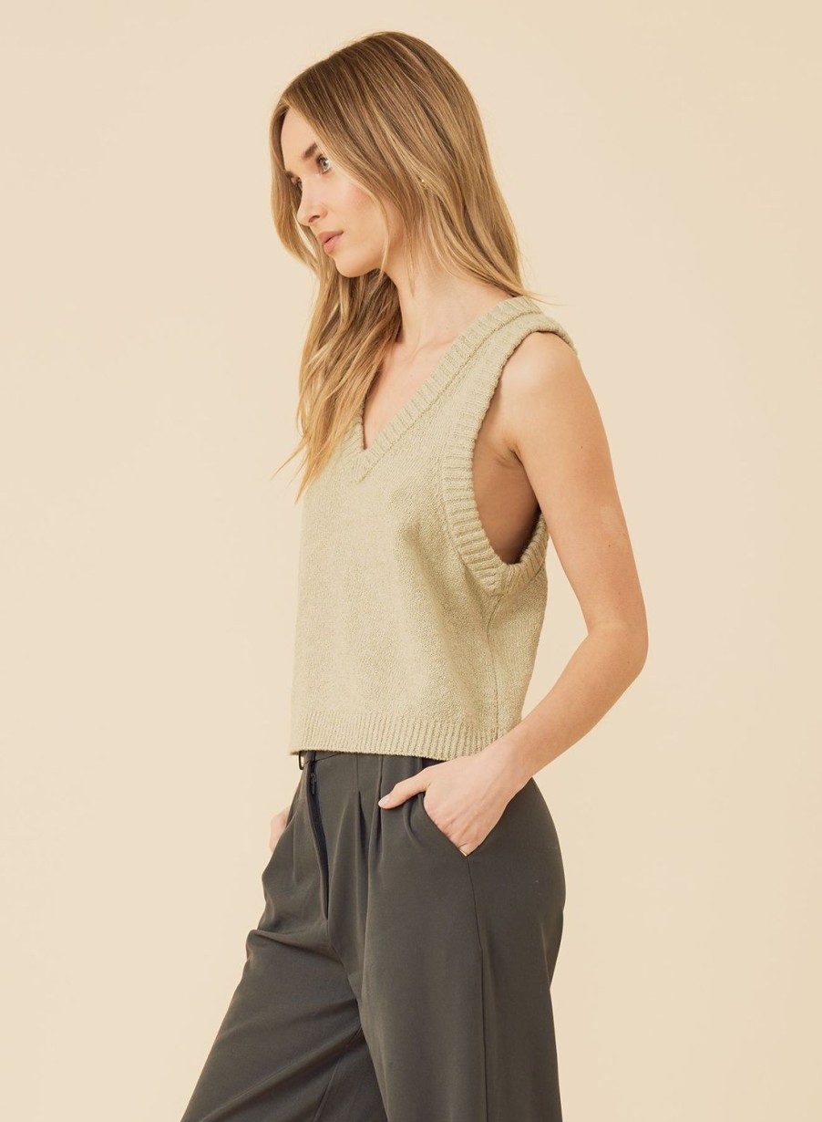 One Grey Day Arpi Vest - Sage | Tanks/Tops/Tees