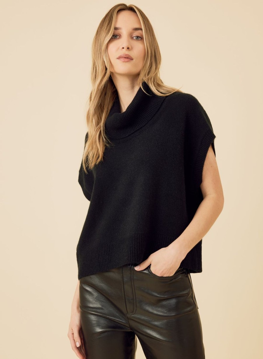 One Grey Day Maisy Cashmere Vest - Black | Pullovers