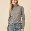 One Grey Day Laguna Merino Turtleneck - Slate | Tanks/Tops/Tees