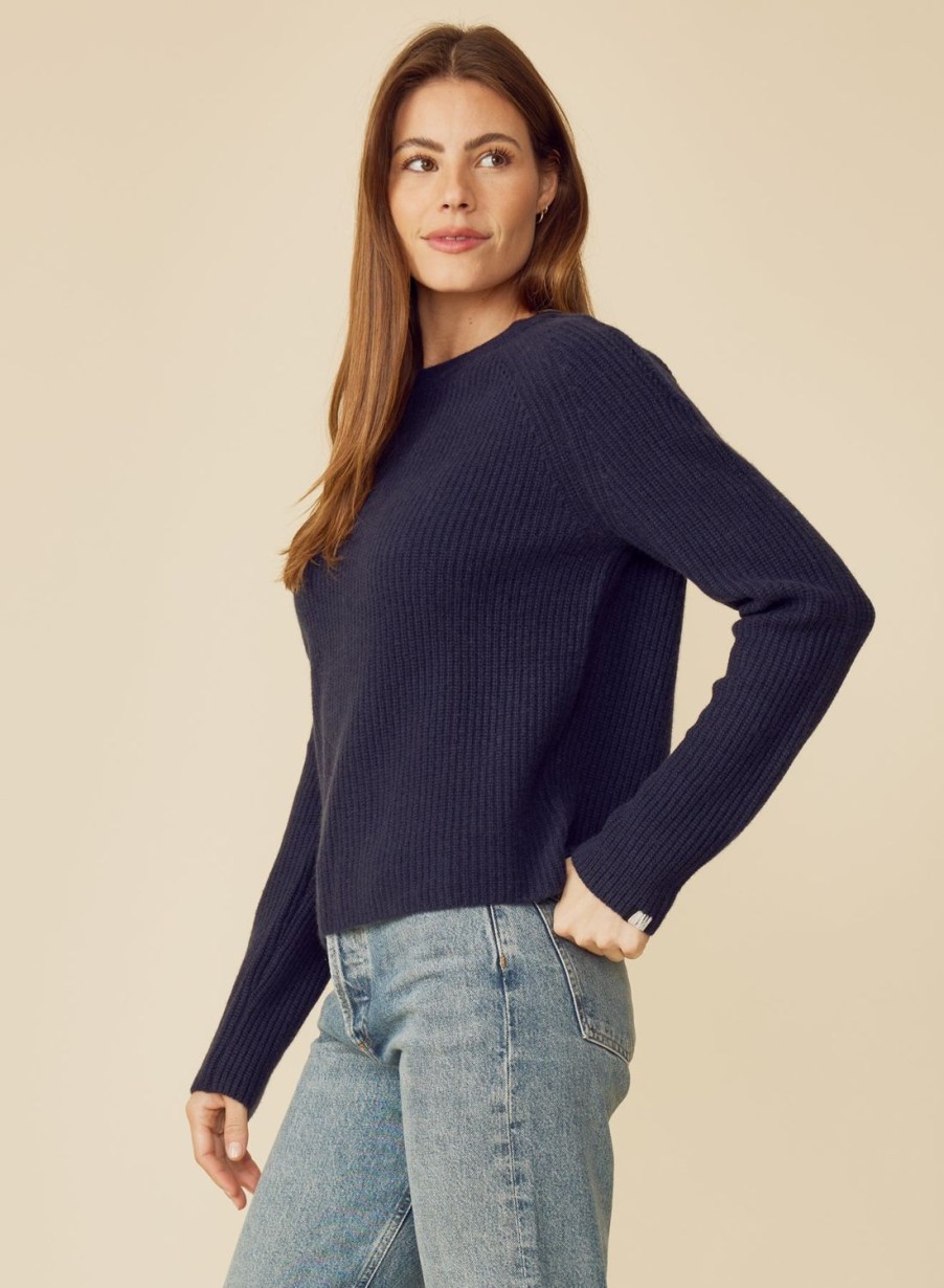 One Grey Day Pacific Cashmere Pullover - Navy | Pullovers