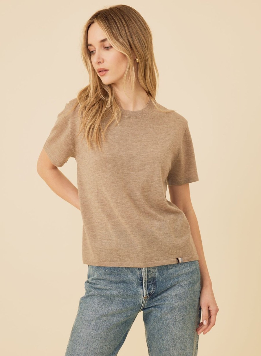 One Grey Day Laguna Merino Tee - Fawn | Tanks/Tops/Tees